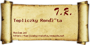 Tepliczky Renáta névjegykártya